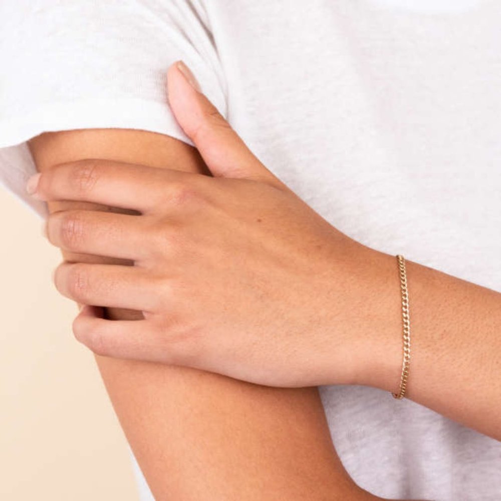 Mejuri 14k Yellow Gold Curb Bracelet Chain Curb